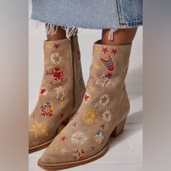 FREE PEOPLE NWOB WOMEN'S BOWERS EMBROIDERED WESTERN BOOTS - Picture 3 of 16